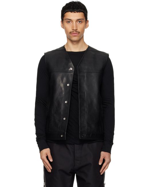Rick Owens メンズ ブラック Temple レザー ワークベスト 【公式通販】
