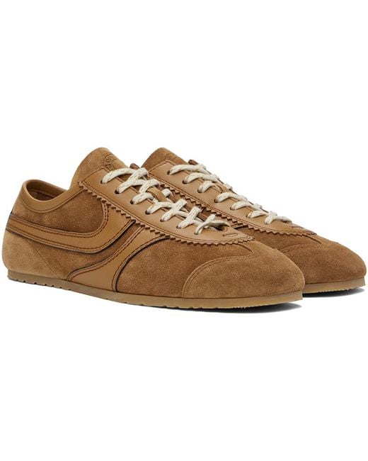 メンズ Dries Van Noten タン スエード スニーカー ブラック | Lyst
