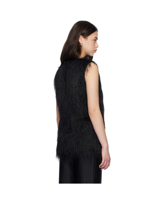 Loulou de Saison Black Yasmin Fringed Top