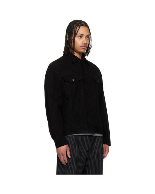 Boss Black Goatskin Suede Jacket for men
