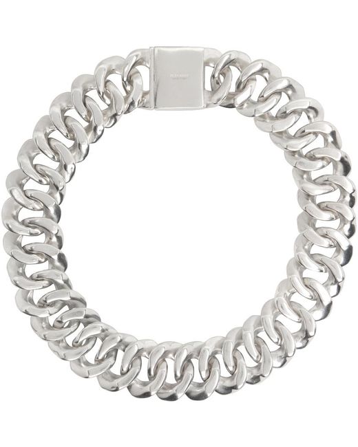 Jil Sander White Silver Am5 Necklace for men