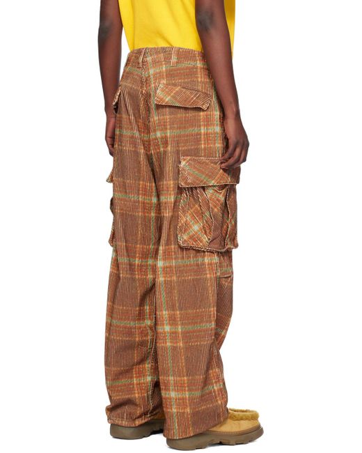 Pantalon brun à carreaux ERL en coloris Multicolor