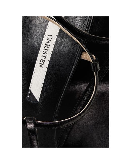 Christen Black 75Mm Mono Strap Heeled Sandals