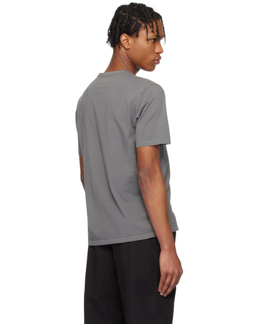 メンズ C P Company グレー 24/1 Resist Dyed ジャージ Tシャツ Black