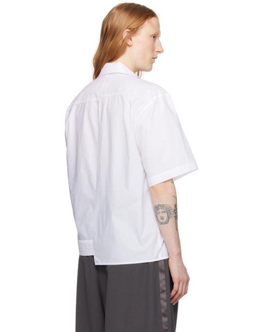 MM6 by Maison Martin Margiela White & Gray Asymmetrical Shirt