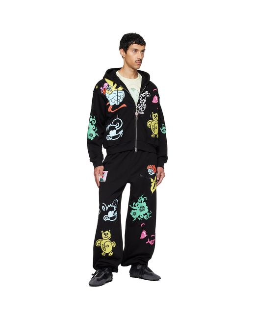 Chopova Lowena Black 'Friends Of Cl' Sweatpants for men