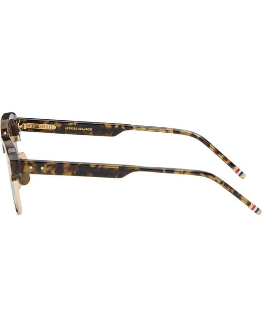 Thom Browne Brown Acetate & Titanium Square Sunglasses for men