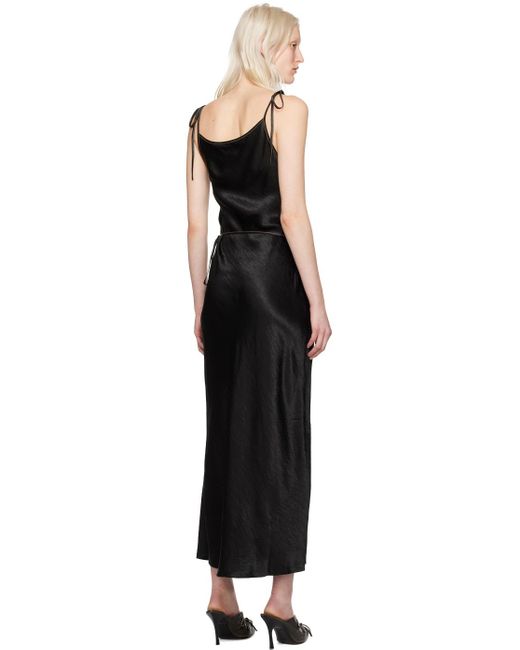 Acne Black Wrap Maxi Dress