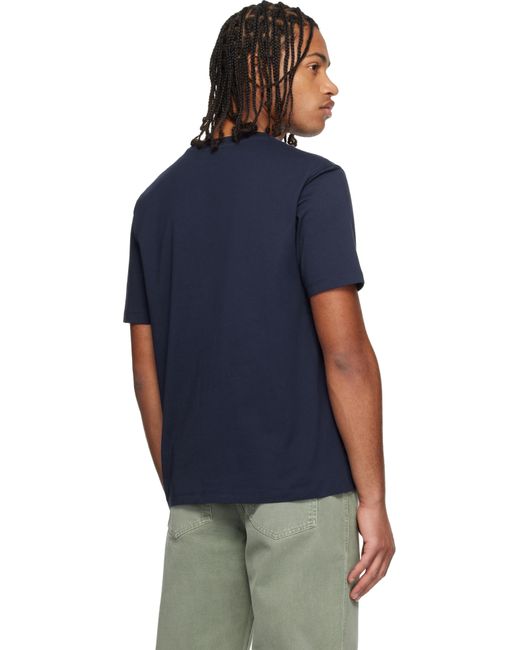 Balmain Blue Small Stamp Printed T-Shirt for men