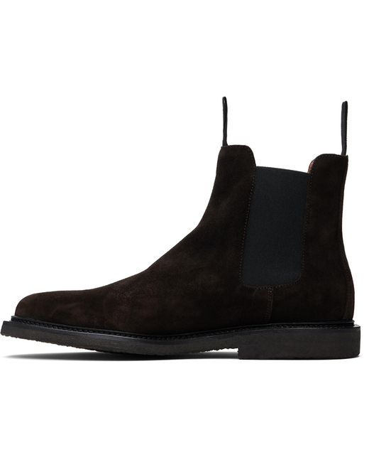 Common Projects Black Waxed Suede Chelsea Boots for men
