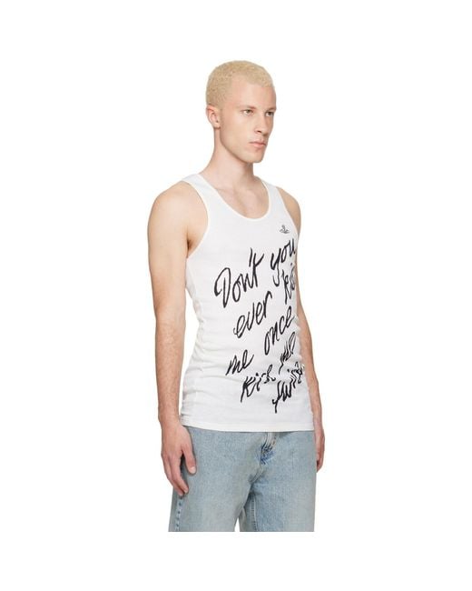 Vivienne Westwood White 'Kiss Me Twice' Tank Top for men