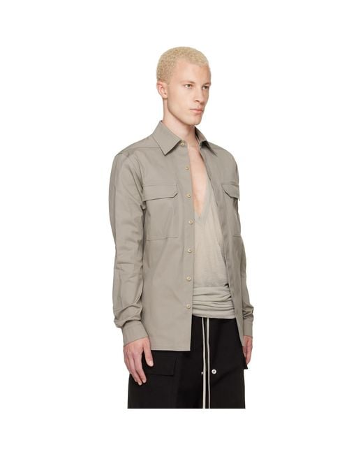 Rick Owens Gray Tower Work Shirt for men