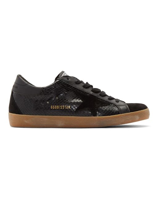 golden goose black snake sneakers