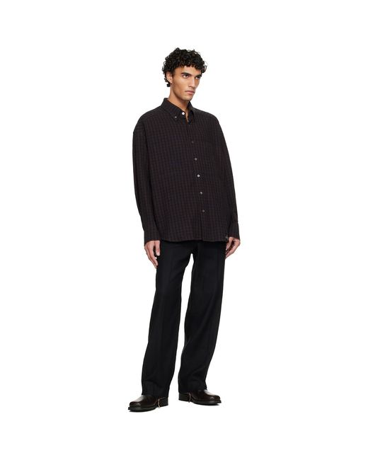 Wooyoungmi Black Gingham Check Shirt for men
