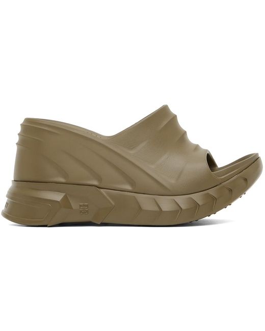 Khaki givenchy cheap slides