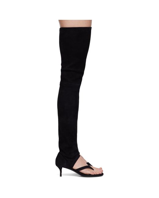 Alaïa Black Stretch Suede 55 Tall Boots