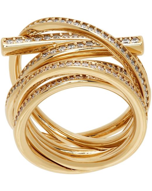 Ferragamo Metallic Gold Gancini Ring