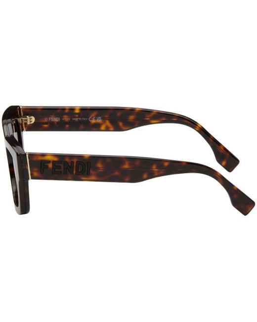 Fendi Green Brown Signature Sunglasses for men
