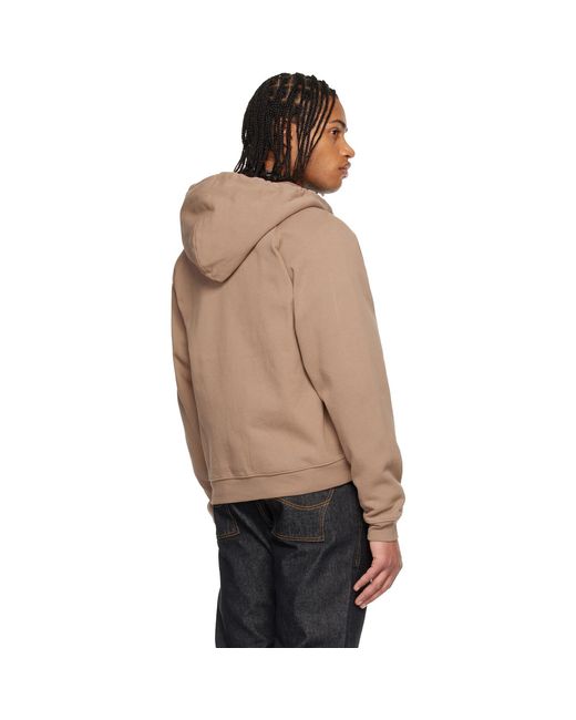 Dime Black Taupe Cursive Small Logo Zip Hoodie for men