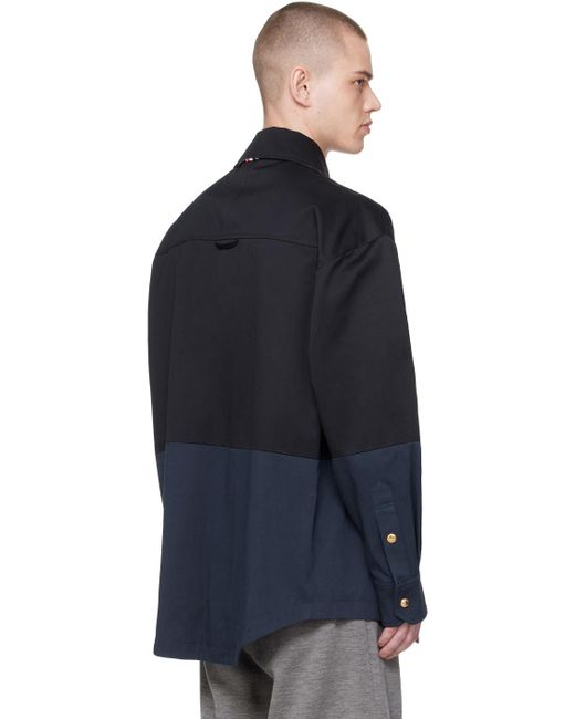 Thom Browne Blue Paneled Jacket for men
