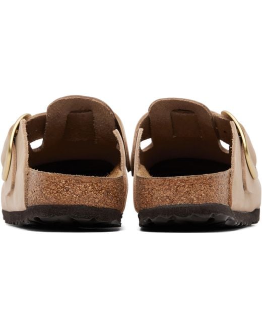 Birkenstock Natural Narrow Boston Big Buckle Slip-On Loafers