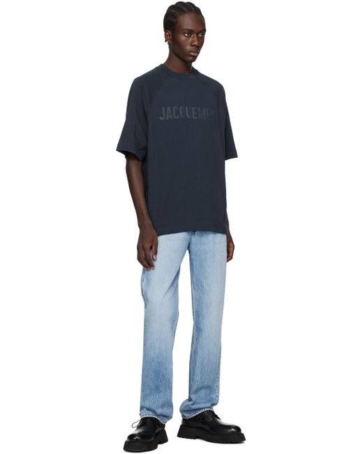 メンズ Jacquemus ネイビー Le T-shirt Typo Tシャツ Blue