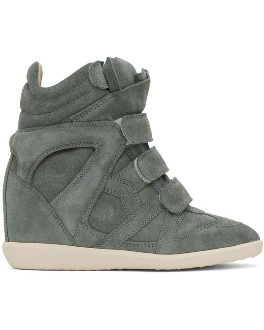 Isabel Marant Green Blue Suede Bekett Sneakers