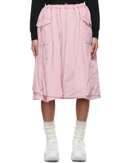 Tao Comme Des Garçons Pink Wrinkled Twill Skirt