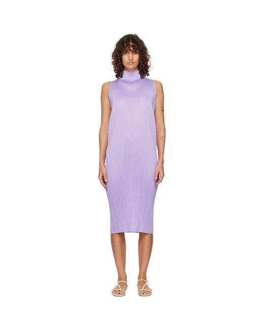Pleats Please Issey Miyake Black Monthly Colors April Midi Dress