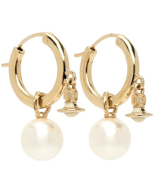 Vivienne Westwood Metallic Gold Pearl Fenella Earrings
