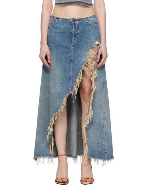 Guess Open Front Denim Maxi Skirt in Blue | Lyst Guess Open Front Denim Maxi Skirt in Blue | Lyst