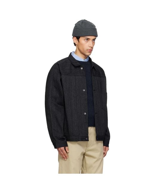 Nanamica Black Short Denim Jacket for men