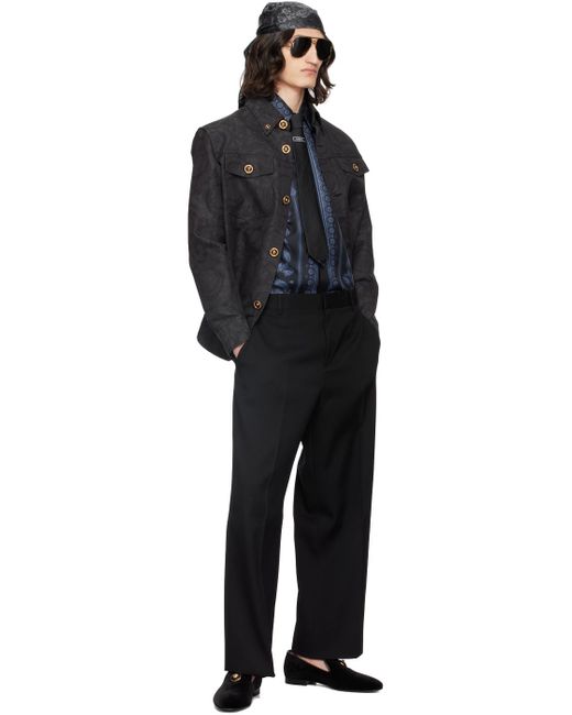 Versace Black Formal Trousers for men