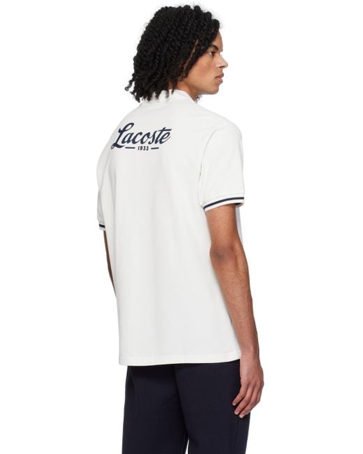 Lacoste White Patch Polo for men