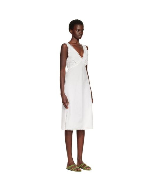 Cou Cou White 'The Iris Slip' Midi Dress
