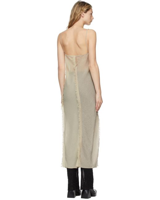 PERVERZE Beige Narrow Long Dress in Black | Lyst