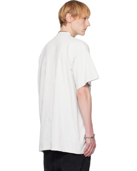 Balenciagaバレンシアガ＊ オフホワイト 3B Liquefied Tシャツ Off-White 3B Liquefied T-shirt by Balenciaga on Sale