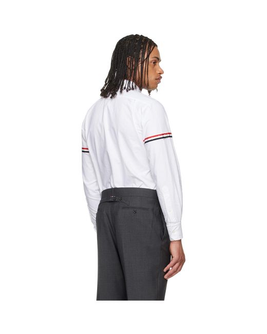 Thom Browne White Oxford Rwb Armband Shirt for men