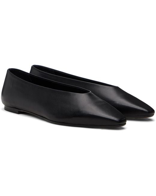 Aeyde ブラック Betty スクエアトゥ バレエシューズ Black