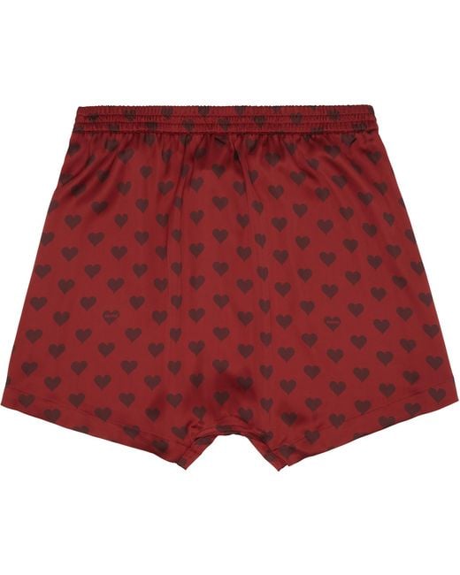 Skims Red Sleep Sateen Boxers for men