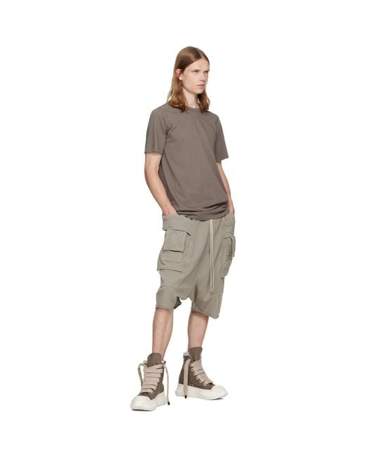 Rick Owens Natural Taupe Tower Creatch Cargo Pods Shorts for men