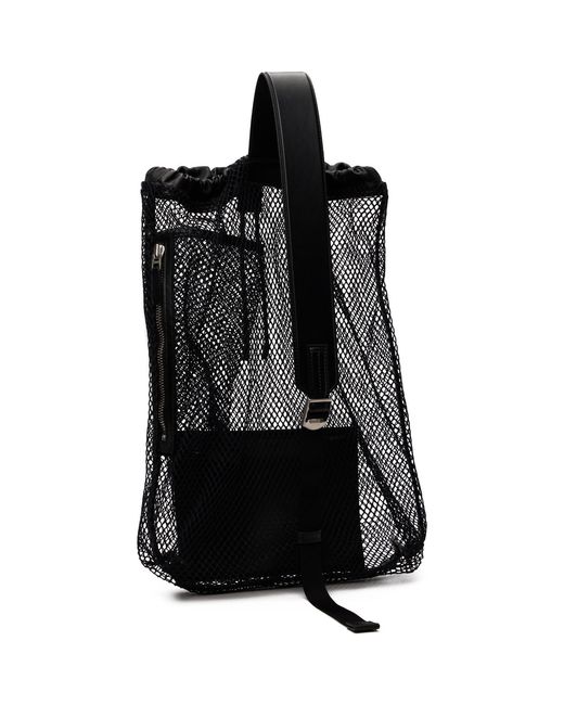 Tom Ford Black Mesh Line Sling Backpack for men