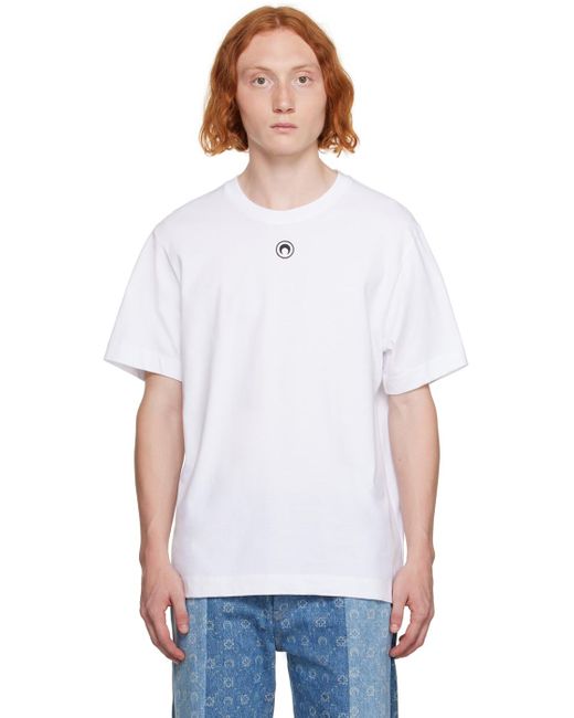 MARINE SERRE White Ite Embroide T-shirt for men