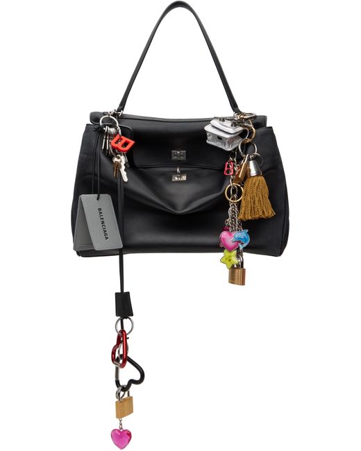 Balenciaga ブラック ラージ Rodeo チャーム バッグ Black