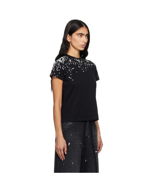 MM6 by Maison Margiela Black Cotton Jersey T-Shirt