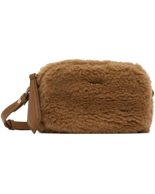 Max Mara Black Brown Teddy Fabric Belt Bag