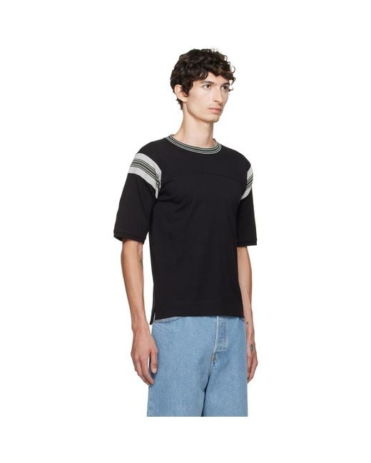 Dries Van Noten Black Striped T-Shirt for men