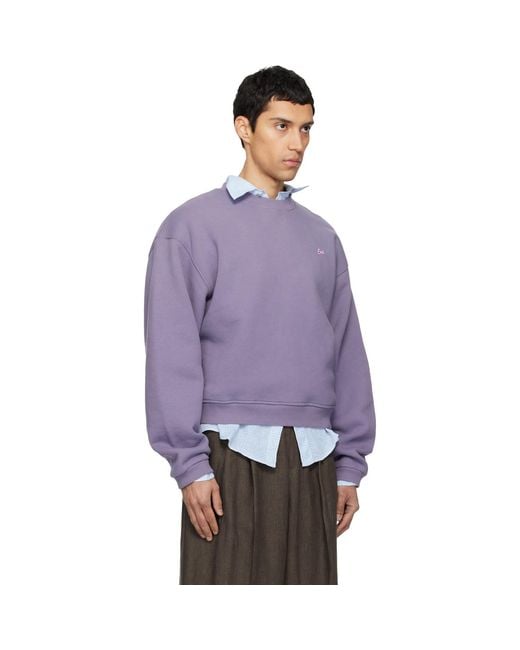 ERL Purple Script Crewneck Sweater for men