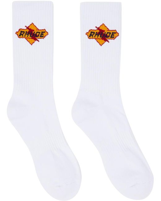 Rhude White Off Road Sport Socks for men