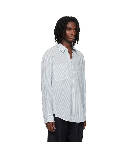 Wooyoungmi Black Stripe Back Logo Shirt for men